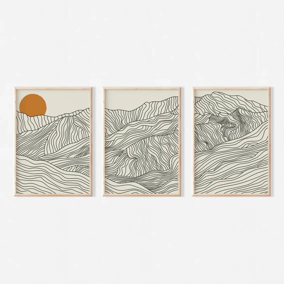 Quadro Decorativo Alpes Japoneses Kit 3 Peças