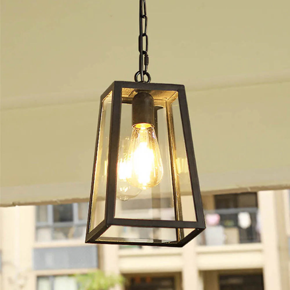 Pendente vintage para varanda, Luminária colonial de teto, Pendente estilo farol retrô, Iluminação rústica externa, Luminária pendente com corrente
