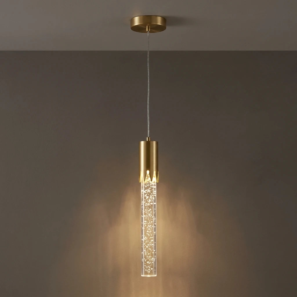 Lustre Pendente de Cristal LED Tubular 1 a 5 Luzes