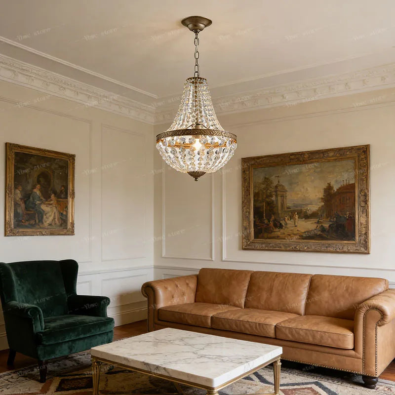 Lustre Pendente de Cristais Suspensos E27