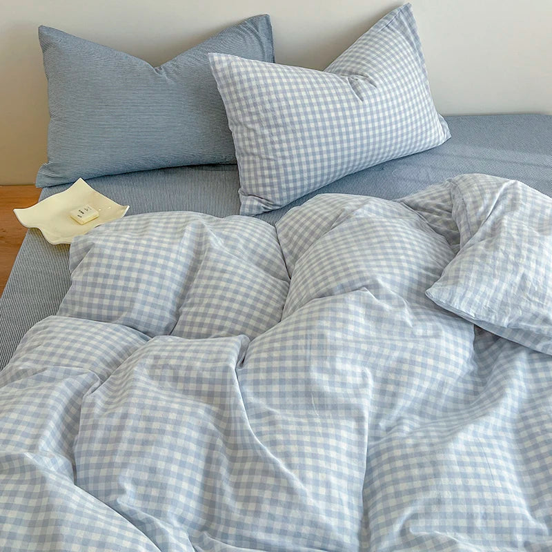 Jogo de Cama, Roupa de Cama, Jogo de Cama Xadrez, Conjunto de Cama, Jogo de Cama de Casal