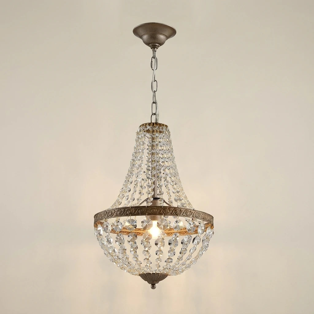 Lustre Pendente de Cristais Suspensos E27