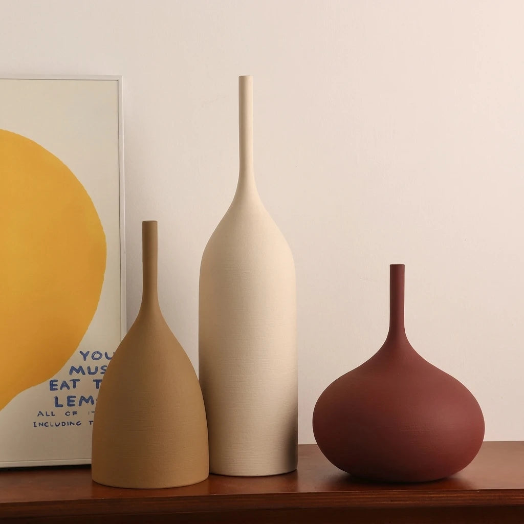 Vaso Decorativo de Cerâmica Artesanal Morandi