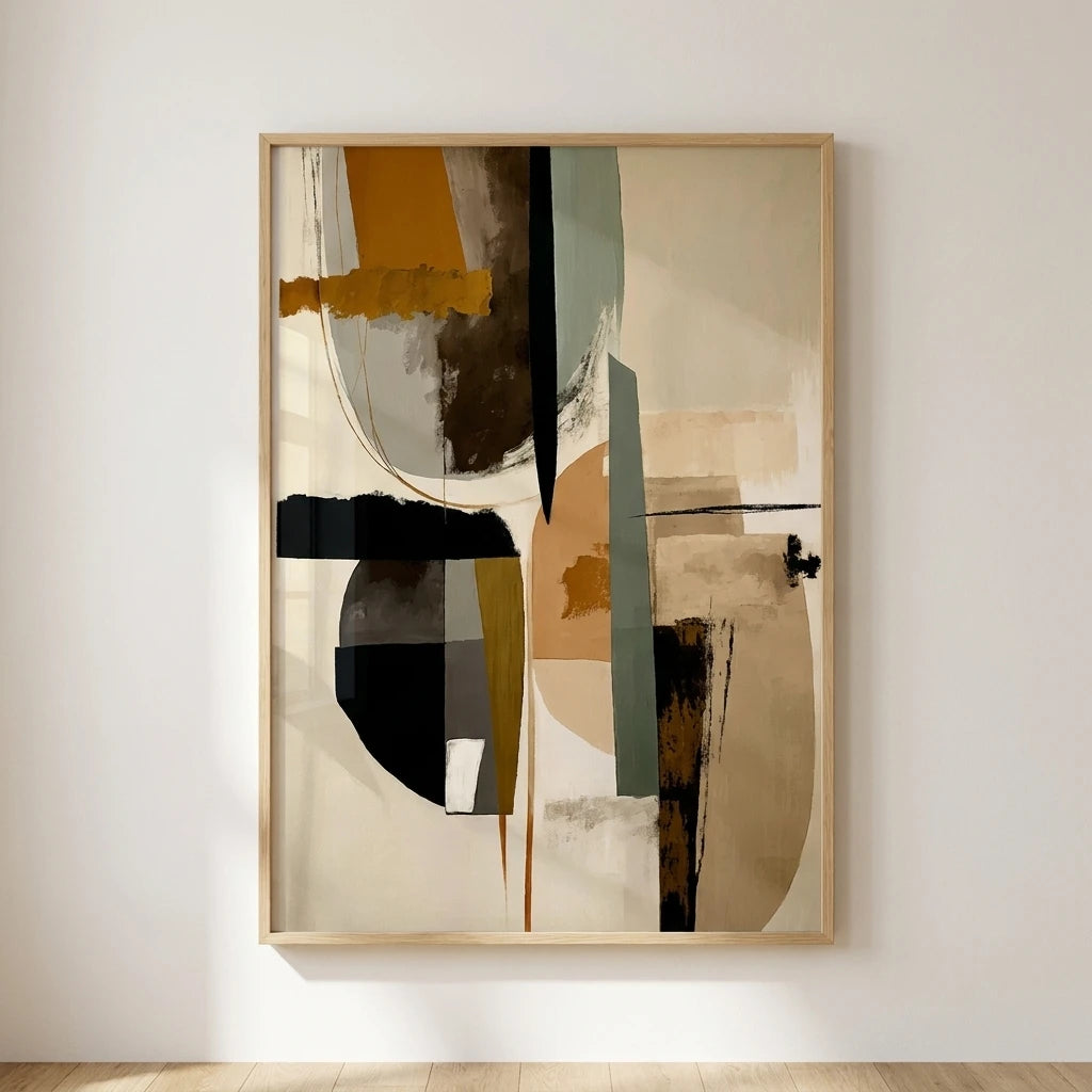 Quadro Decorativo Abstrato Neutro Wabi-Sabi