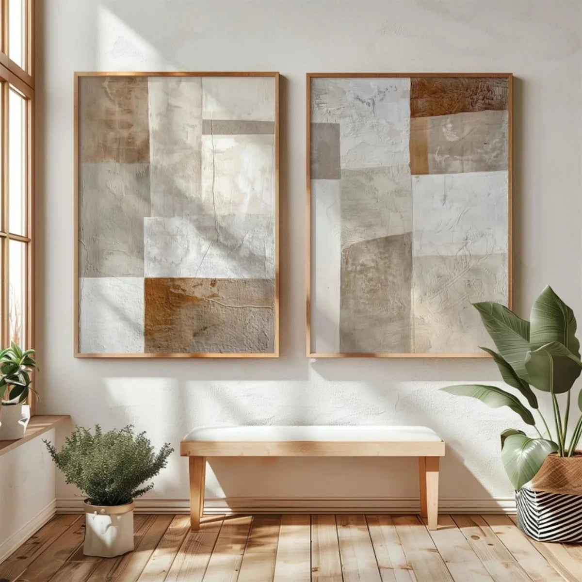 Quadro Decorativo Montanhas Wabi-Sabi Kit 2 Peças