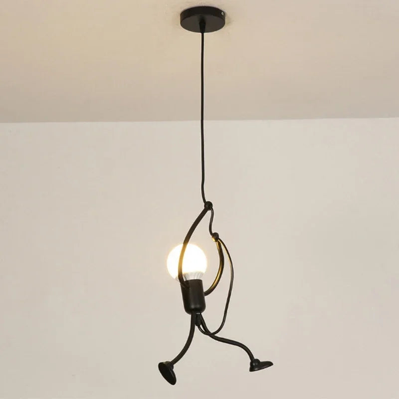 pendente criativo, luminária escalador, iluminação decorativa, pendente moderno, pendente divertido