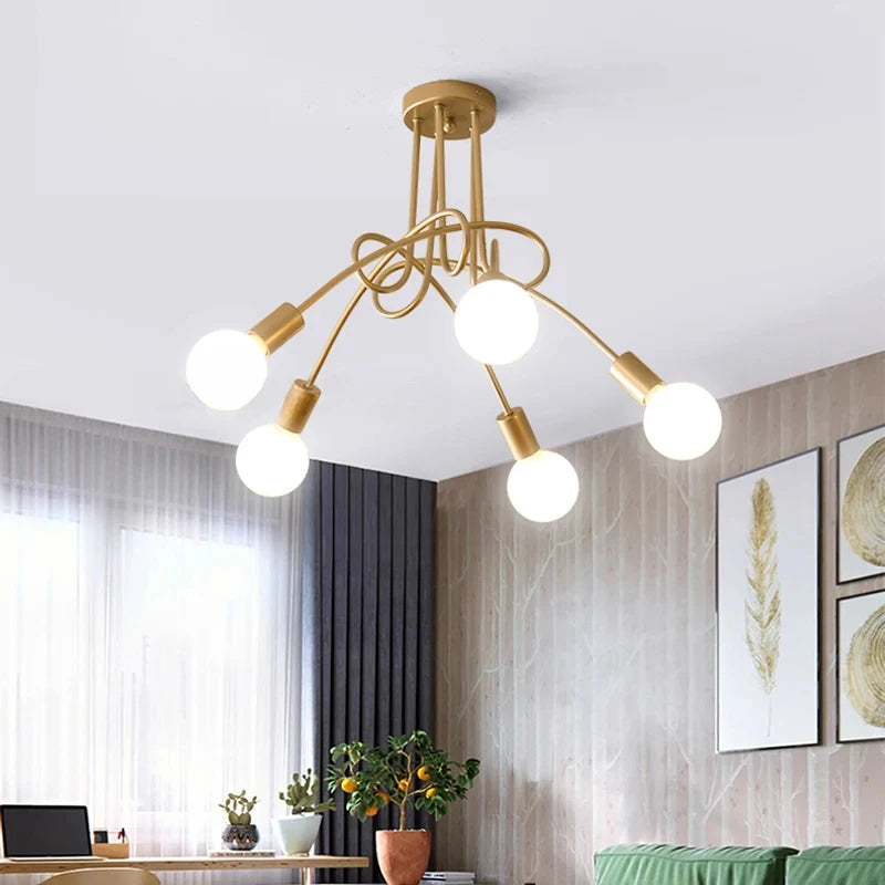 Lustre moderno, Luminária de Teto, lustre Hastes Curvas