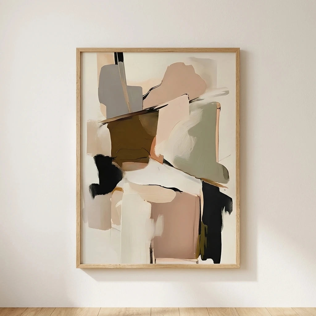 Quadro Decorativo Abstrato Neutro Wabi-Sabi