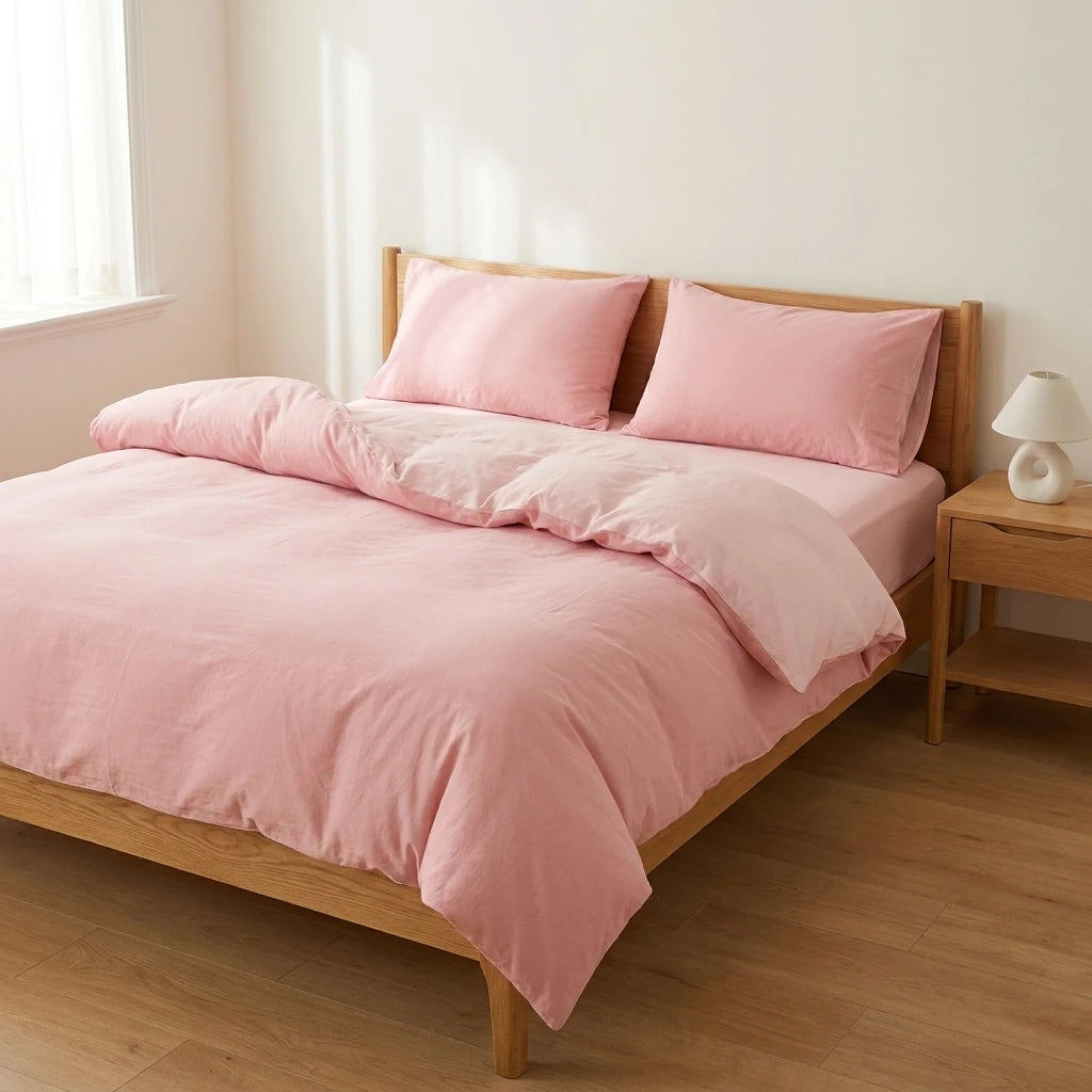 Jogo de Cama de Algodão Liso 4 Peças