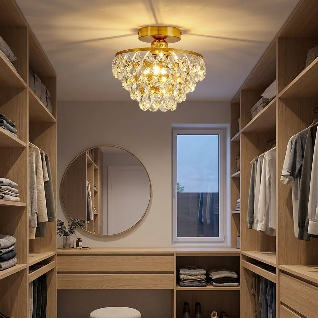 Plafon de cristal francês em closet