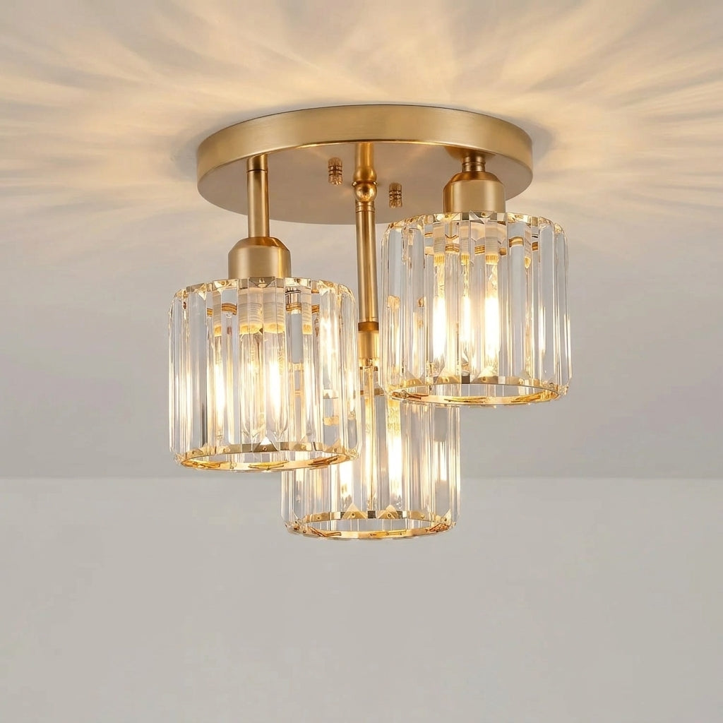Pendente dourado 3 lâmpadas ambiente