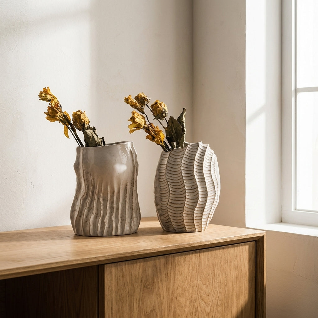 Vaso Decorativo Orgânico Coral Wabi-Sabi