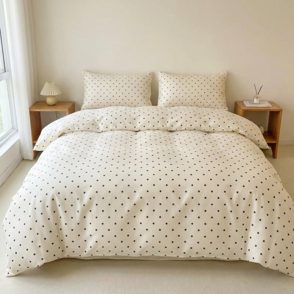 Jogo de Cama Duvet Cetim Poá 3 Peças - Branco