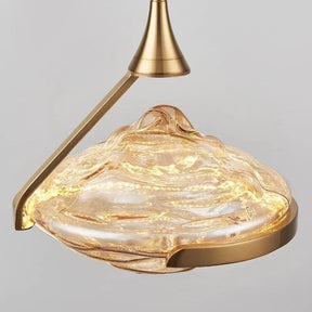 Pendente de Vidro, Luminária Pendente Moderna, Lustre de Teto Decorativo, Iluminação para Sala de Estar, Luminária Dourada de Design



