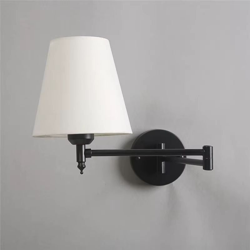 Arandela de Parede Retrô, Arandela com Braço Articulado, Luminária de Parede para Quarto, Iluminação Retrô para Sala, Arandela Clássica com Cúpula