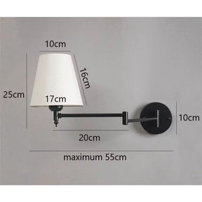 Arandela de Parede Retrô, Arandela com Braço Articulado, Luminária de Parede para Quarto, Iluminação Retrô para Sala, Arandela Clássica com Cúpula