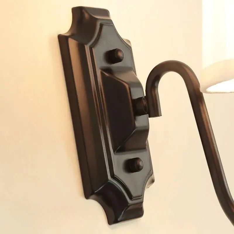 Arandela clássica de tecido, Arandela de parede com cúpula, Arandela elegante para sala, Luminária de parede clássica