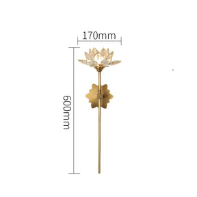 Arandela de cristal dourada, Arandela flor de lótus, Luminária  de parede, Luminária decorativa dourada