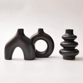 Kit de Vasos Decorativos Orgânicos de Cerâmica