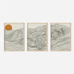 Quadro Decorativo Alpes Japoneses Kit 3 Peças