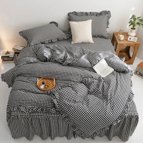 Jogo de Cama Xadrez com Capa de Edredom 3 Peças