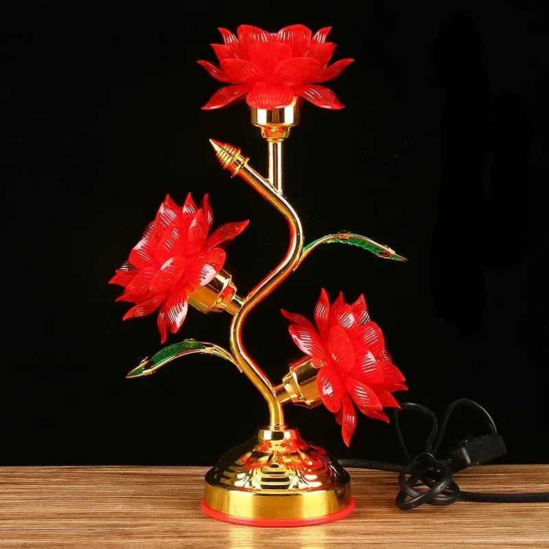 luminária de mesa decorativa, luminária flor de lótus, abajur decorativo led, luminária oriental colorida, luminária de mesa quarto