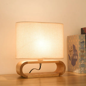 Abajur moderno madeira, Abajur de mesa com cúpula tecido, Abajur decorativo sala e quarto, Luminária de mesa estilo moderno
