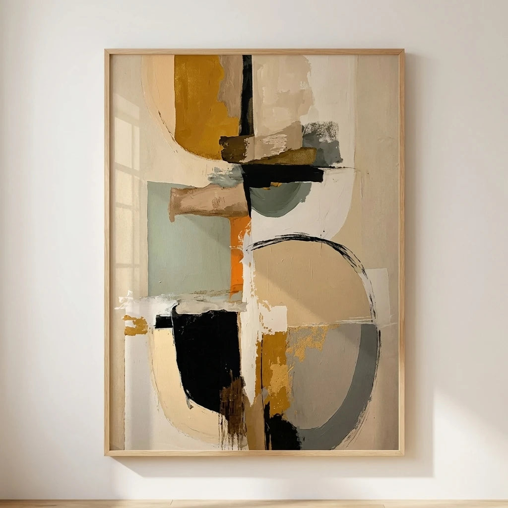 Quadro Decorativo Abstrato Neutro Wabi-Sabi
