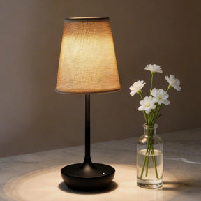 Abajur de Mesa LED Vintage com Cúpula de Tecido