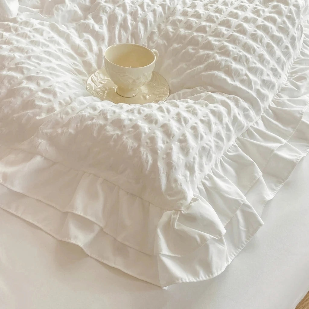 Jogo de Cama com Renda Estilo Coreano 3 Peças