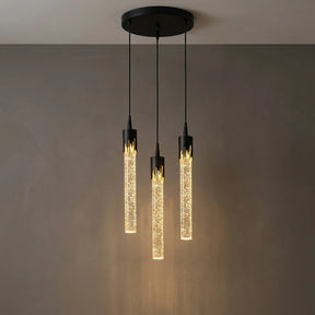 Lustre Pendente de Cristal LED Tubular 1 a 5 Luzes