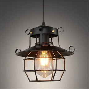 Luminária pendente industrial, Pendente retrô vintage, Lustre estilo gaiola, Luminária de teto decorativa, Iluminação industrial rústica

