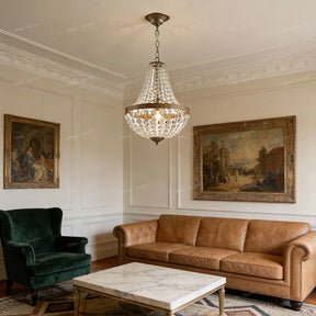 Lustre Pendente de Cristais Suspensos E27