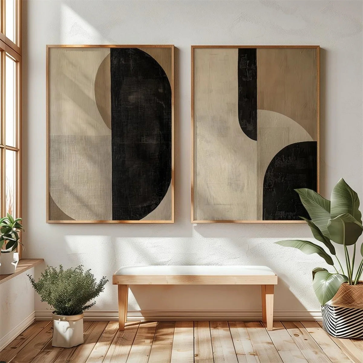 Quadro Decorativo Montanhas Wabi-Sabi Kit 2 Peças