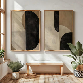 Quadro Decorativo Montanhas Wabi-Sabi Kit 2 Peças
