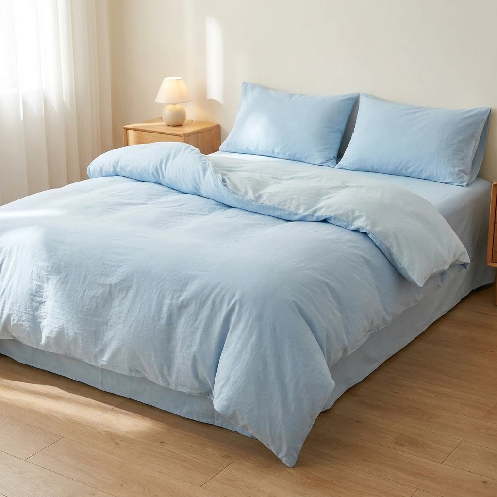 Jogo de Cama de Algodão Liso 4 Peças