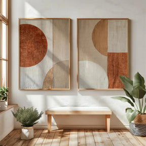 Quadro Decorativo Montanhas Wabi-Sabi Kit 2 Peças