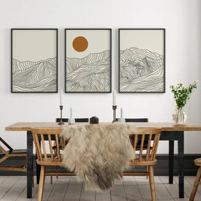 Quadro Decorativo Alpes Japoneses Kit 3 Peças
