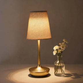 Abajur de Mesa LED Vintage com Cúpula de Tecido