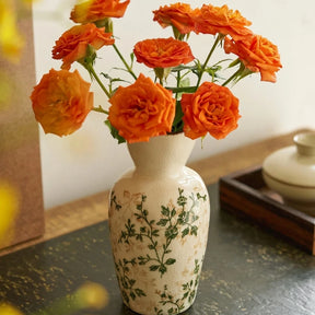 Vaso Decorativo de Cerâmica Retrô Oriental