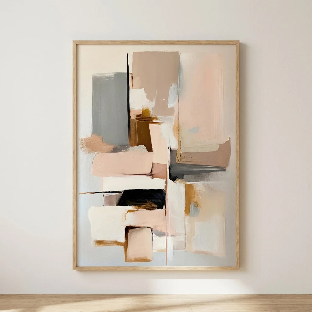 Quadro Decorativo Abstrato Neutro Wabi-Sabi