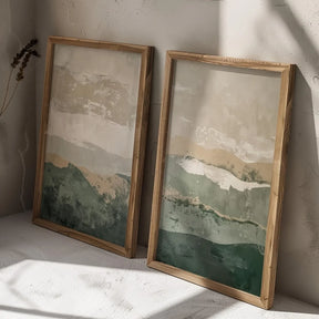 Quadro Decorativo Montanhas Wabi-Sabi Kit 2 Peças