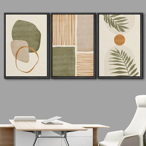Quadro Decorativo Folhas Tropicais Kit 3 Peças