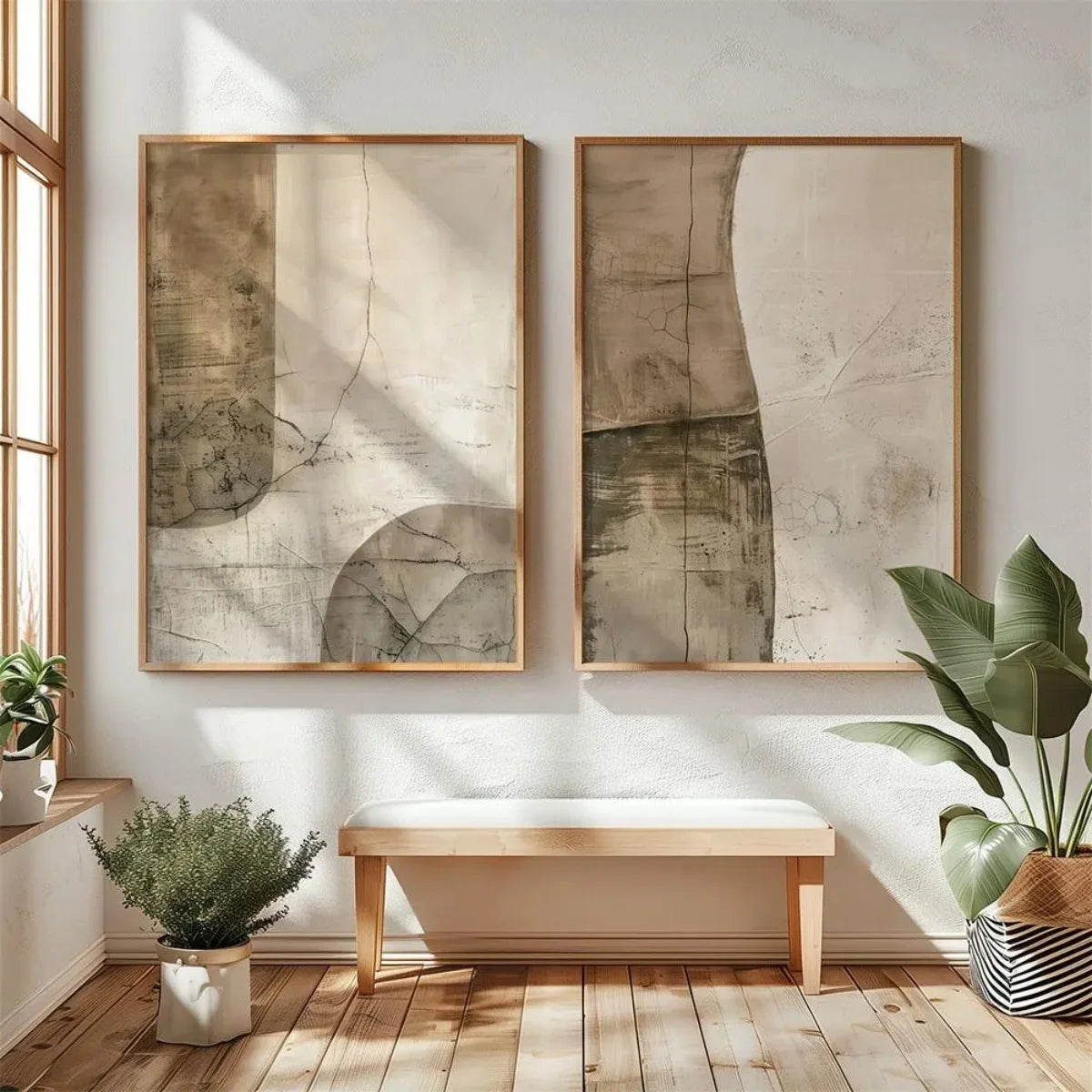 Quadro Decorativo Montanhas Wabi-Sabi Kit 2 Peças