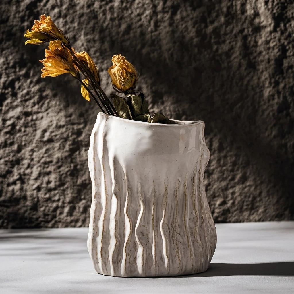 Vaso Decorativo Orgânico Coral Wabi-Sabi