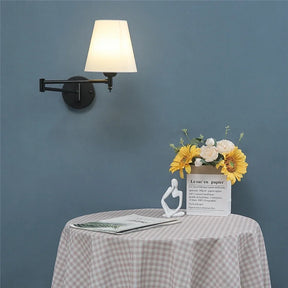 Arandela de Parede Retrô, Arandela com Braço Articulado, Luminária de Parede para Quarto, Iluminação Retrô para Sala, Arandela Clássica com Cúpula