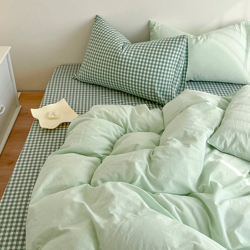 Jogo de Cama, Roupa de Cama, Jogo de Cama Xadrez, Conjunto de Cama, Jogo de Cama de Casal