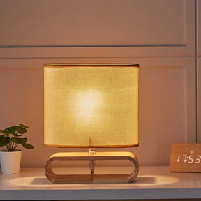 Abajur moderno madeira, Abajur de mesa com cúpula tecido, Abajur decorativo sala e quarto, Luminária de mesa estilo moderno