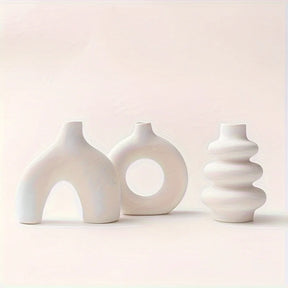 Kit de Vasos Decorativos Orgânicos de Cerâmica