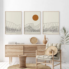 Quadro Decorativo Alpes Japoneses Kit 3 Peças